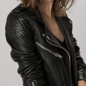 Maje Madone Leather Moto Jacket